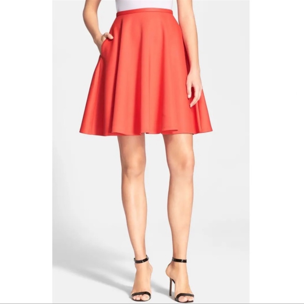 TED BAKER Skater Pocket Skirt in Mid Orange